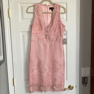 Laundry By Shelli Segal Pink Lace Midi Dress